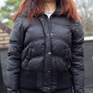 DKNY Black Puffer Jacket Size S